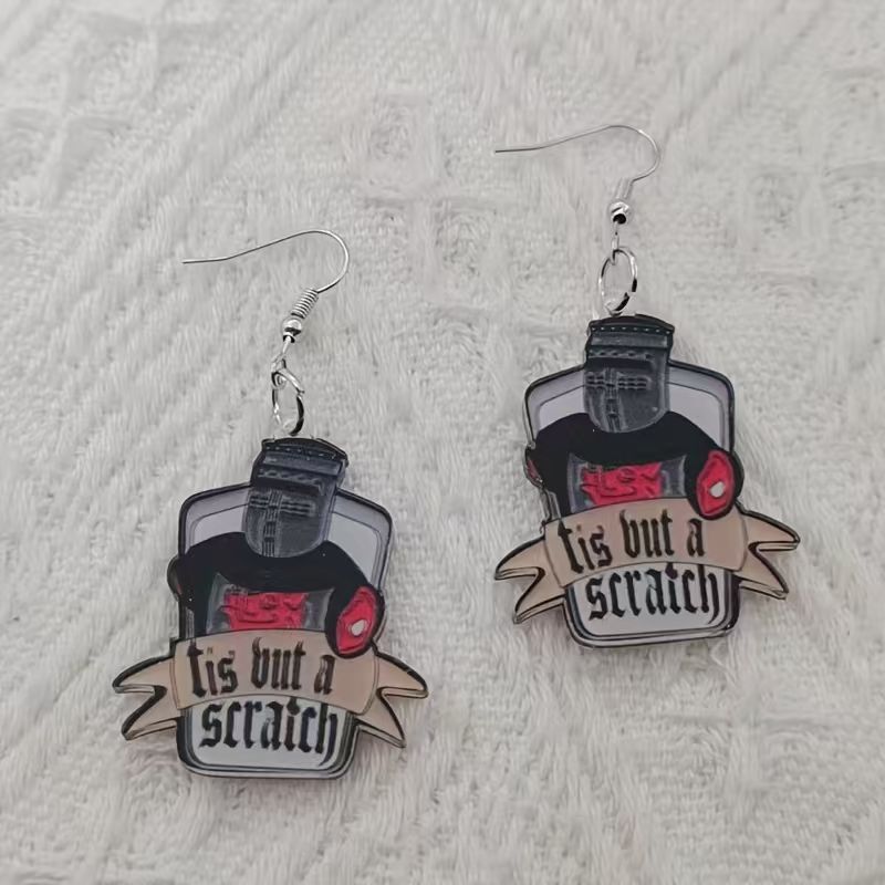 10個入りアクリル製黒と白の引用句イヤリング、女性用イヤリン - Earrings のレビューと価格