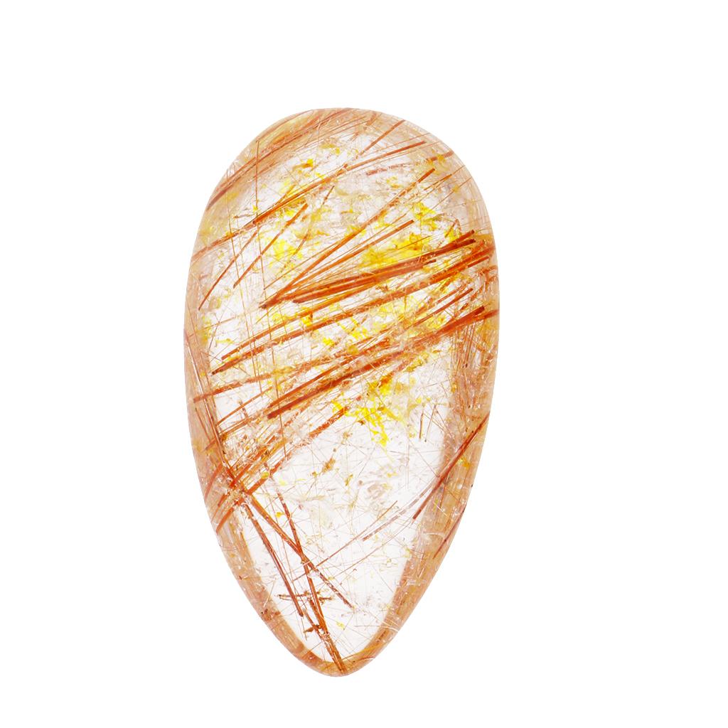 ゴールドルチルクォーツクリスタルペンダント天然石ネックレス男 - Crystal Pendant Necklace Natural Stone のレビューと価格