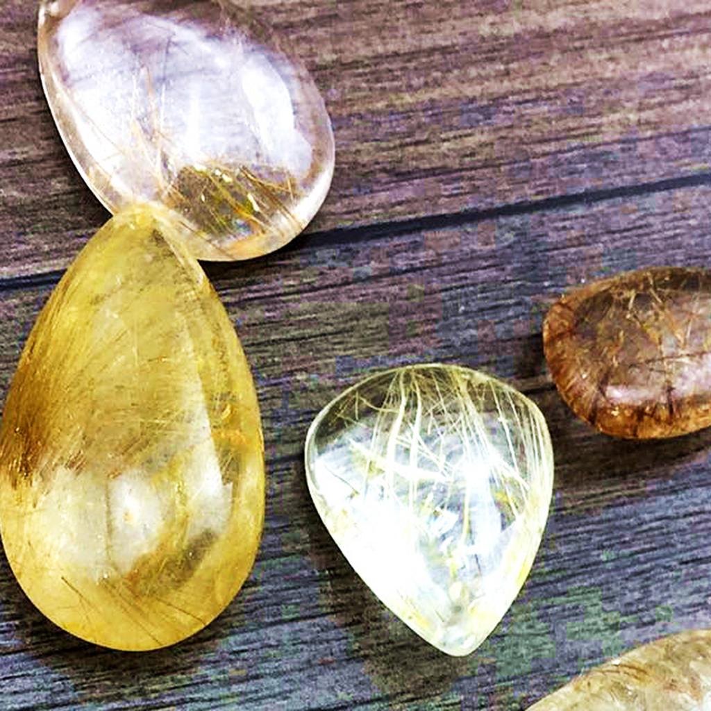 ゴールドルチルクォーツクリスタルペンダント天然石ネックレス男 - Crystal Pendant Necklace Natural Stone のレビューと価格