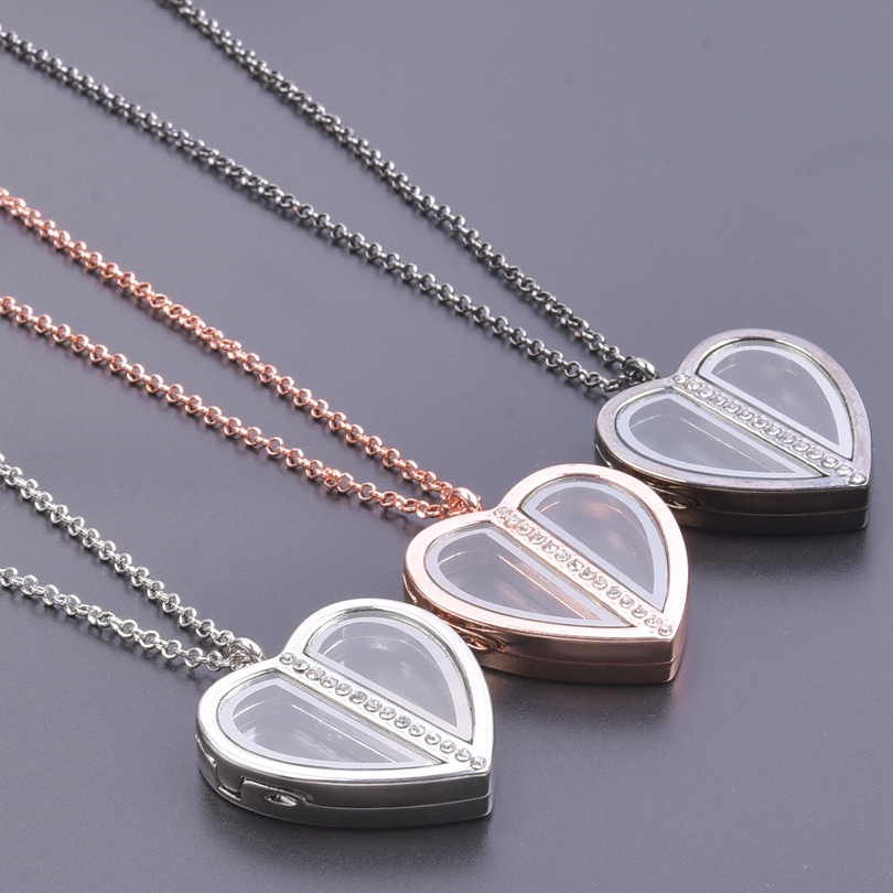 男性と女性のための磁気ハートロケットネックレスジュエリー,ペ - Heart Locket Necklace Photo のレビューと価格