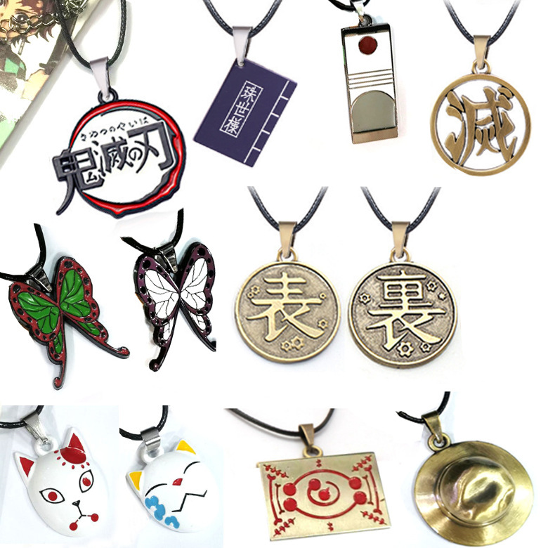 鬼滅の刃 アニメ ペンダント ネックレス 蝶 狐 マスク 合 - Anime Pendant Necklace のレビューと価格