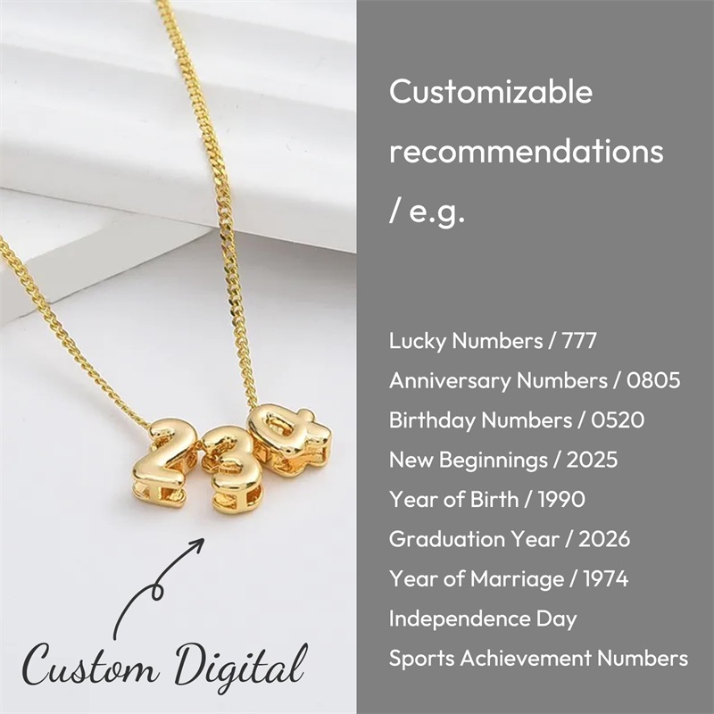 パーソナライズ3Dバブルレターネックレス カスタムネームネッ - Initial Letter Necklace 18K Gold のレビューと価格