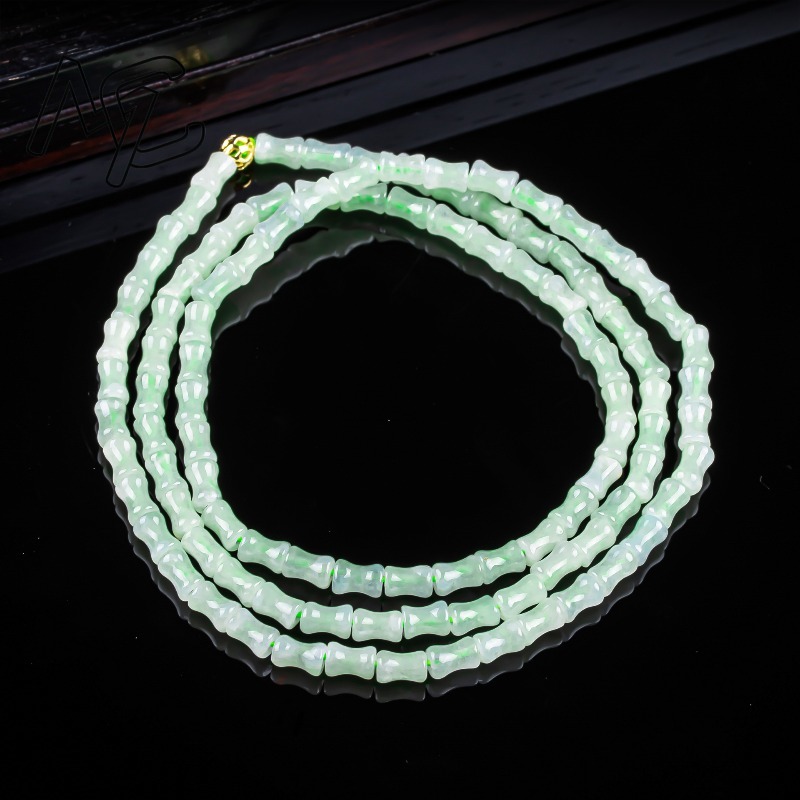 新しい本物の天然良質な翡翠竹のブレスレットネックレス、彫刻チ - Bracelets のレビューと価格