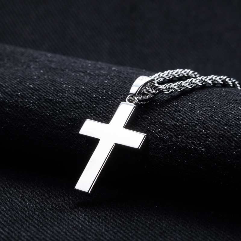 モッサナイト ブリンブリン クロス ペンダント アイスアウト - 925 Sterling Silver Chain Necklace Men のレビューと価格