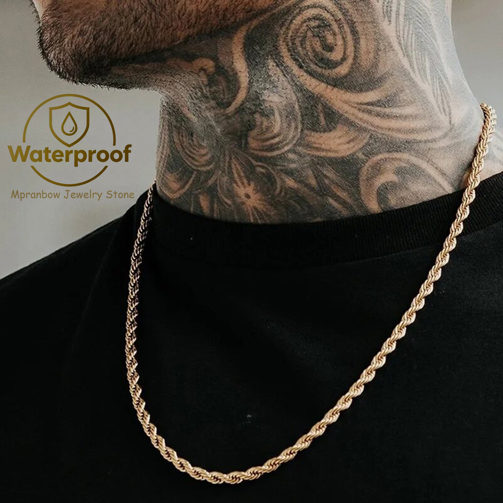 男性用の長いステンレス鋼のネックレス,ミニマリストのツイスト - Cuban Link Chain 12Mm のレビューと価格