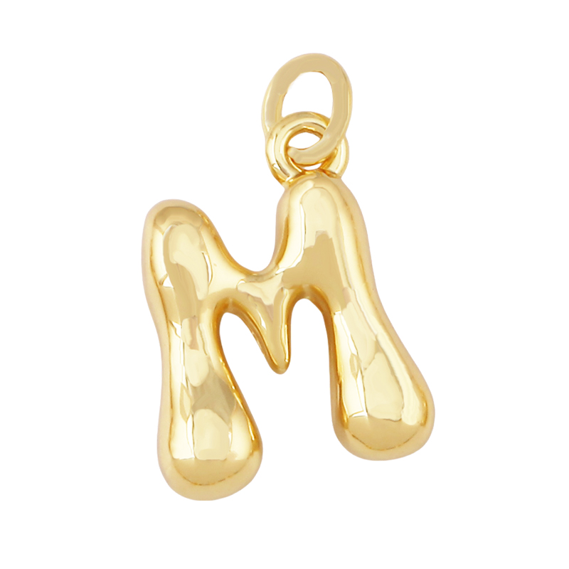 3個セット かわいい真鍮製イニシャルバブルネームA-Zレター - Initial Letter Necklace 18K Gold のレビューと価格