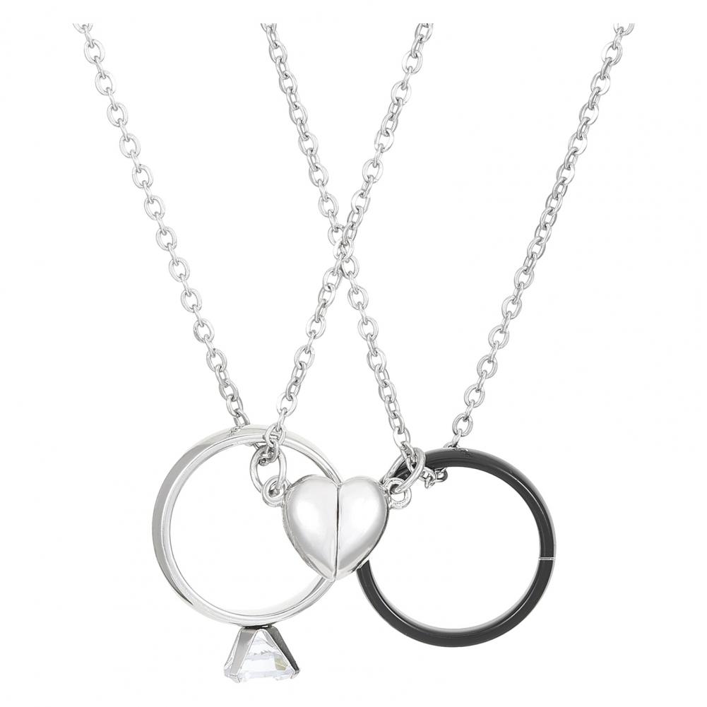 リングペンダントネックレス ラブマグネティックネックレスセッ - Magnetic Couple Matching Necklaces のレビューと価格