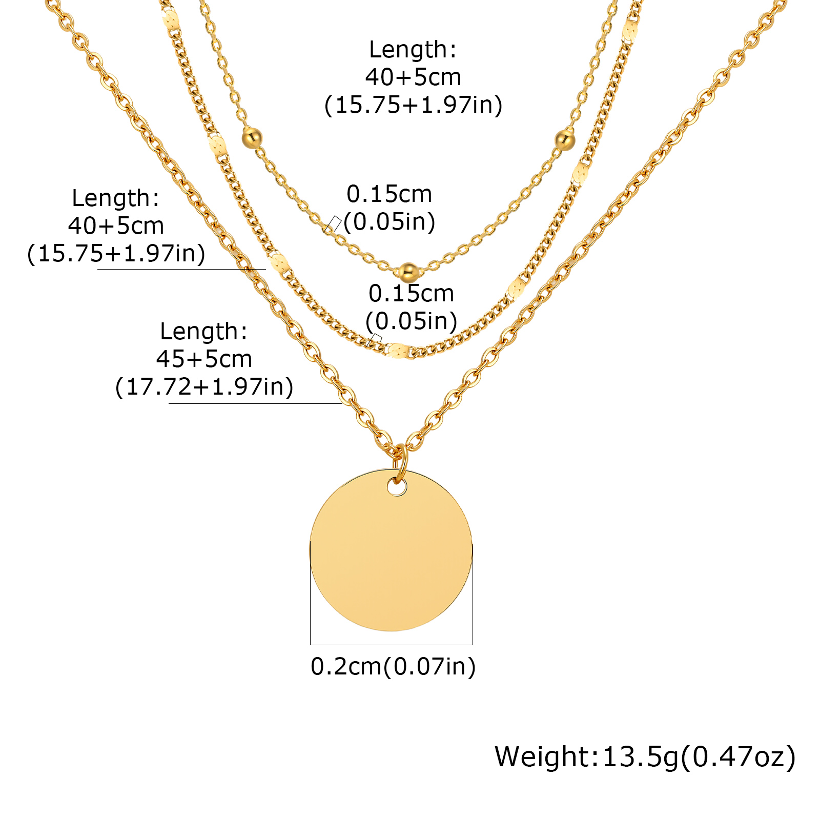 ステンレス鋼の重ね付けネックレスセット、変色しにくいコインペ - Layered Pendant Necklace Aesthetic のレビューと価格