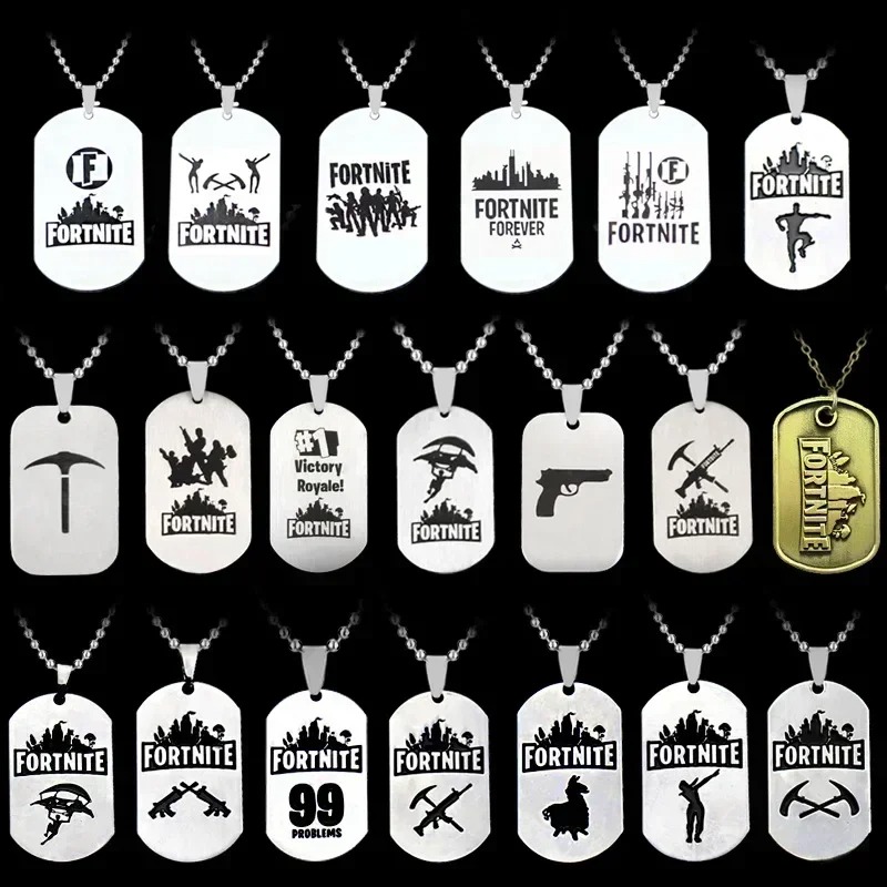 ゲームフォートナイトアニメネックレスステンレス鋼ハングタグネ - Anime Pendant Necklace のレビューと価格