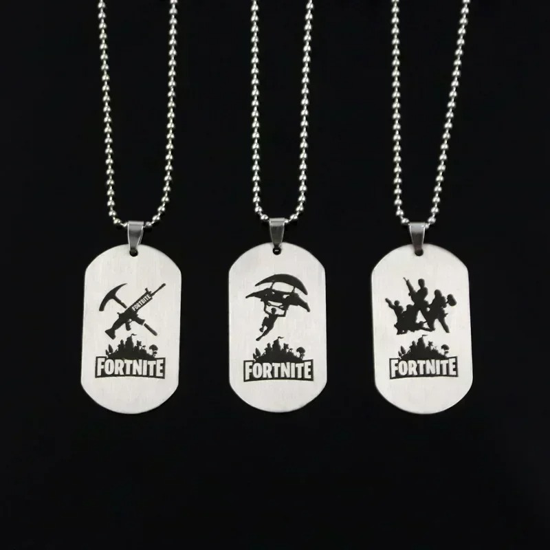 ゲームフォートナイトアニメネックレスステンレス鋼ハングタグネ - Anime Pendant Necklace のレビューと価格