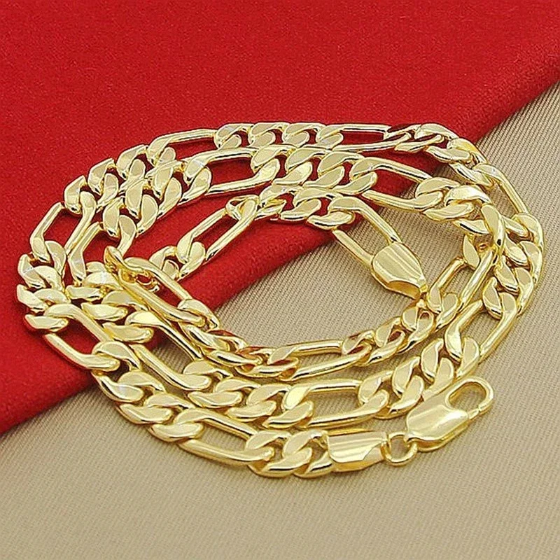 925 スターリングシルバー 18K ゴールドネックレス 6 - 925 Sterling Silver Chain Necklace Men のレビューと価格