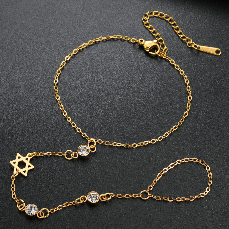 ユダヤ教のダビデの星、ヘブライ文字チャイ、指輪型ブレスレット - Bracelets のレビューと価格