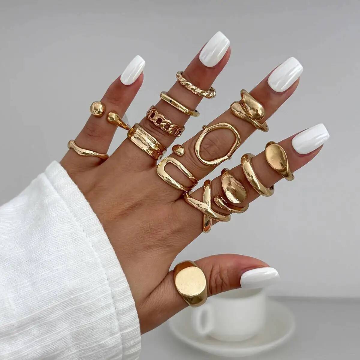 IngeSight.Z 14 ピース/セットヒップホップパン - Vintage Punk Knuckle Rings Set のレビューと価格