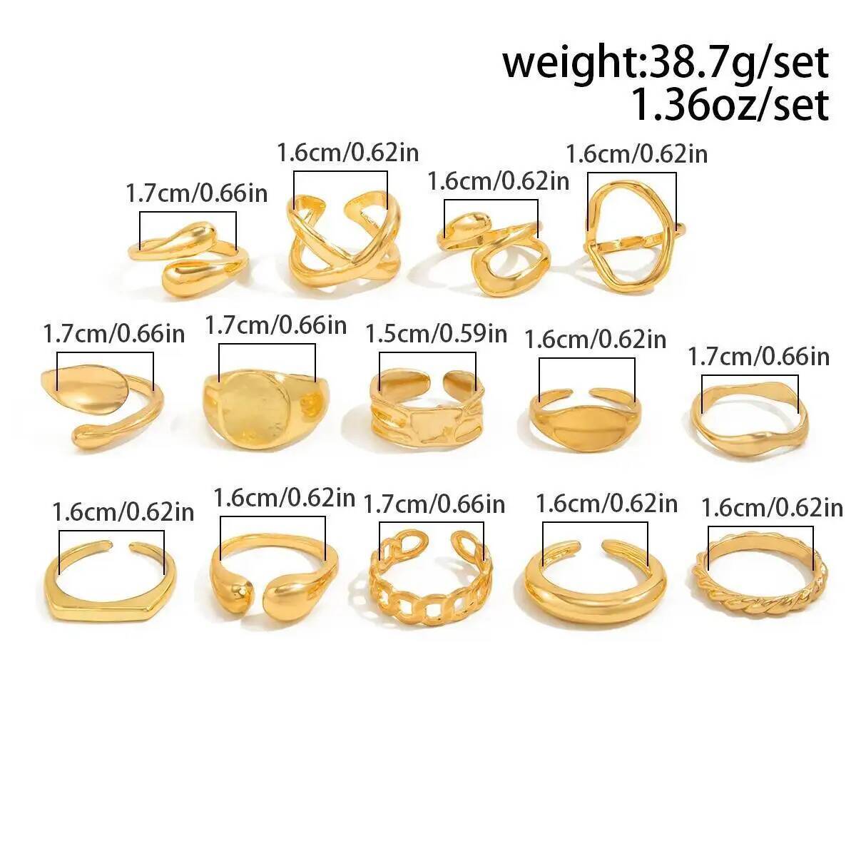 IngeSight.Z 14 ピース/セットヒップホップパン - Vintage Punk Knuckle Rings Set のレビューと価格