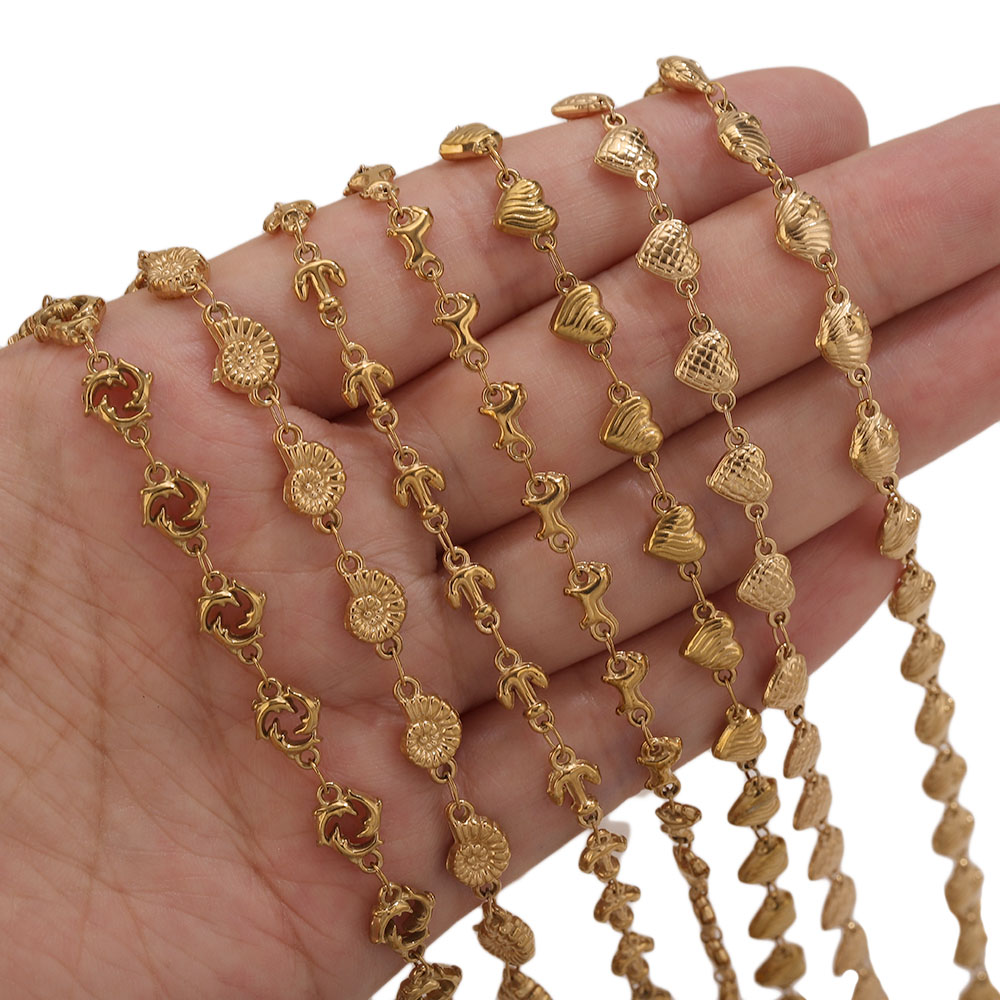 1M PVDゴールドステンレススチール製ハートスターフラワー - Body Jewelry のレビューと価格