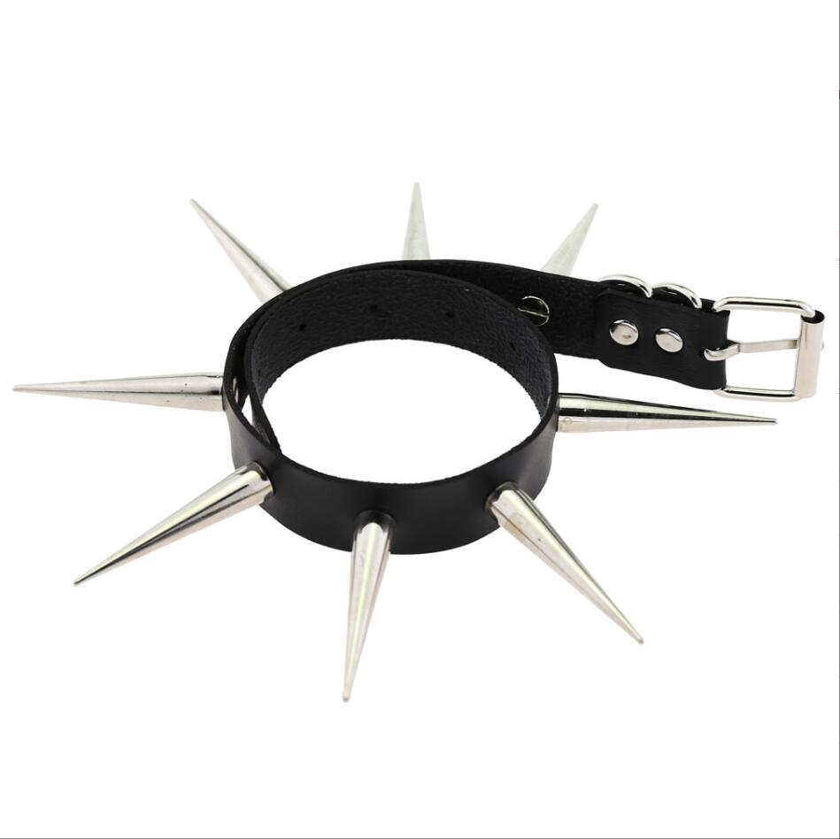 エモスパイクチョーカーパンク首輪女性女性男性黒革スタッズリベ - Goth Punk Spike Choker のレビューと価格