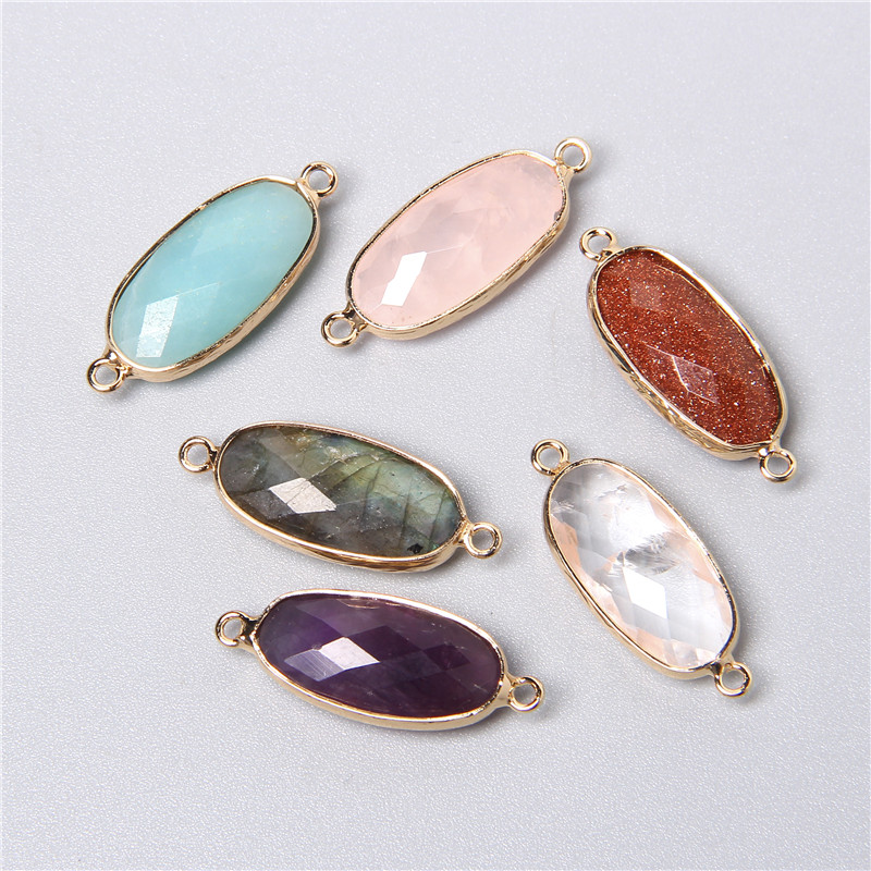 2 個 10 × 26 ミリメートルナチュラルダブルループク - Crystal Pendant Necklace Natural Stone のレビューと価格