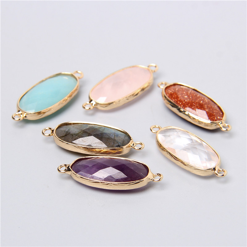 2 個 10 × 26 ミリメートルナチュラルダブルループク - Crystal Pendant Necklace Natural Stone のレビューと価格