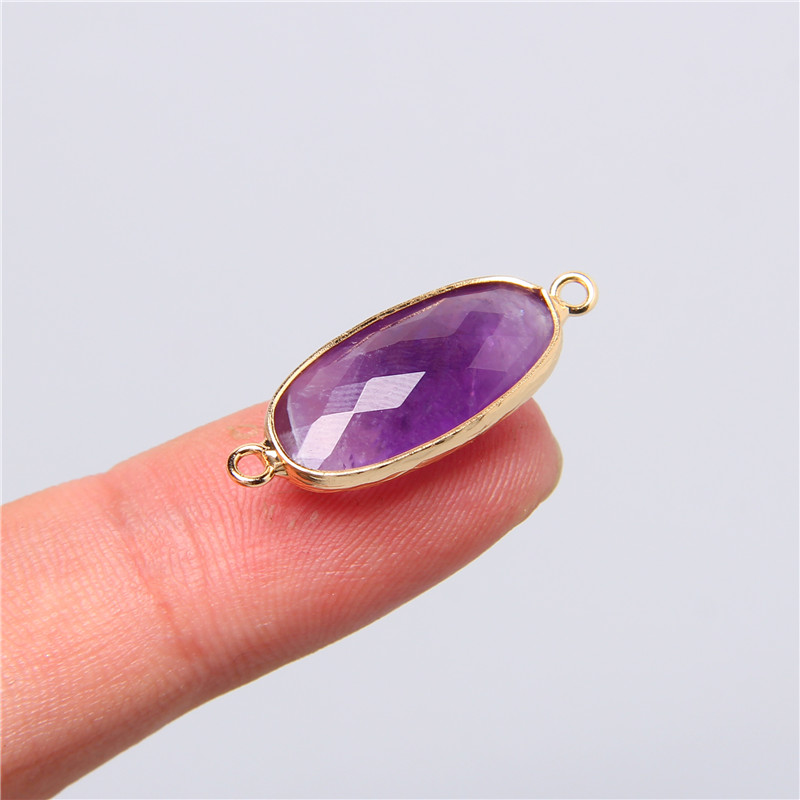 2 個 10 × 26 ミリメートルナチュラルダブルループク - Crystal Pendant Necklace Natural Stone のレビューと価格