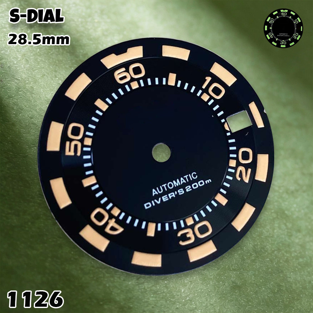 NH 28.5mm S ロゴ新しいダイバーズダイヤル自動ダイ - Watch Accessories のレビューと価格