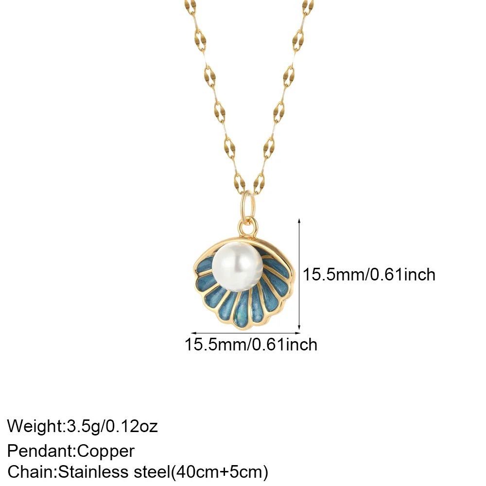 女性のためのかわいいシェルネックレス,長いステンレス鋼,チェ - Cross Pendant Necklace Gold のレビューと価格