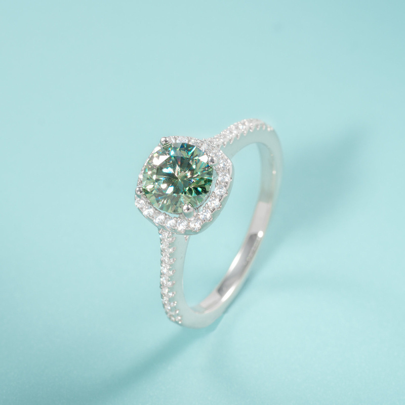 1PC 1/2/3 カラット ラウンドカット グリーン モア - Moissanite Engagement Ring 1 Carat のレビューと価格