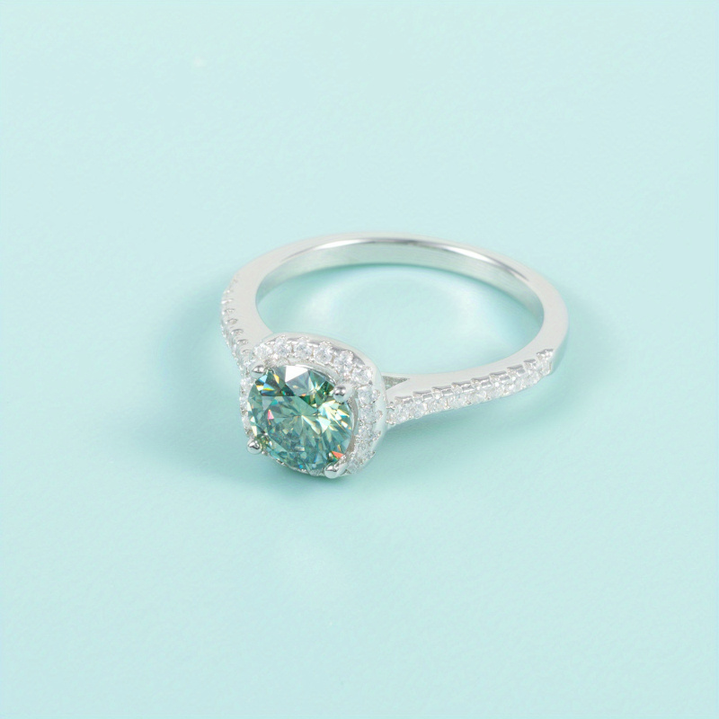 1PC 1/2/3 カラット ラウンドカット グリーン モア - Moissanite Engagement Ring 1 Carat のレビューと価格