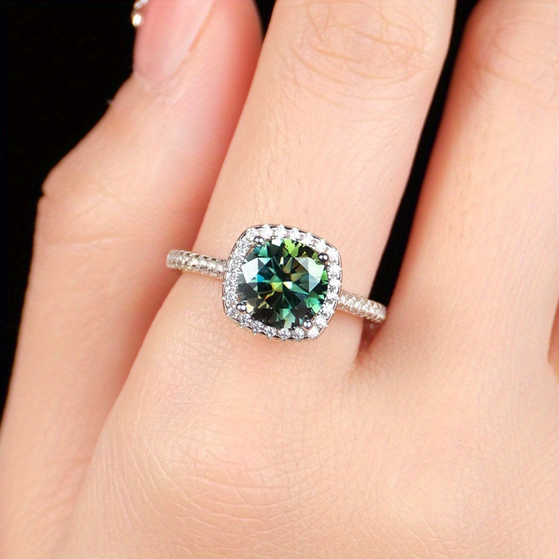1PC 1/2/3 カラット ラウンドカット グリーン モア - Moissanite Engagement Ring 1 Carat のレビューと価格