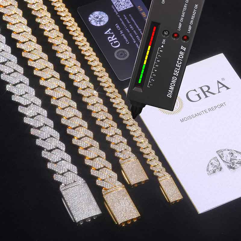 TUHE ユニセックス Dカラー モアサナイト キューバンチ - Cuban Link Chain 12Mm のレビューと価格