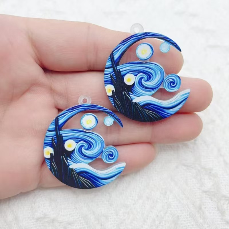 10 個クロスボーダーホット販売アクリルイヤリングゴッホの星 - Earrings のレビューと価格
