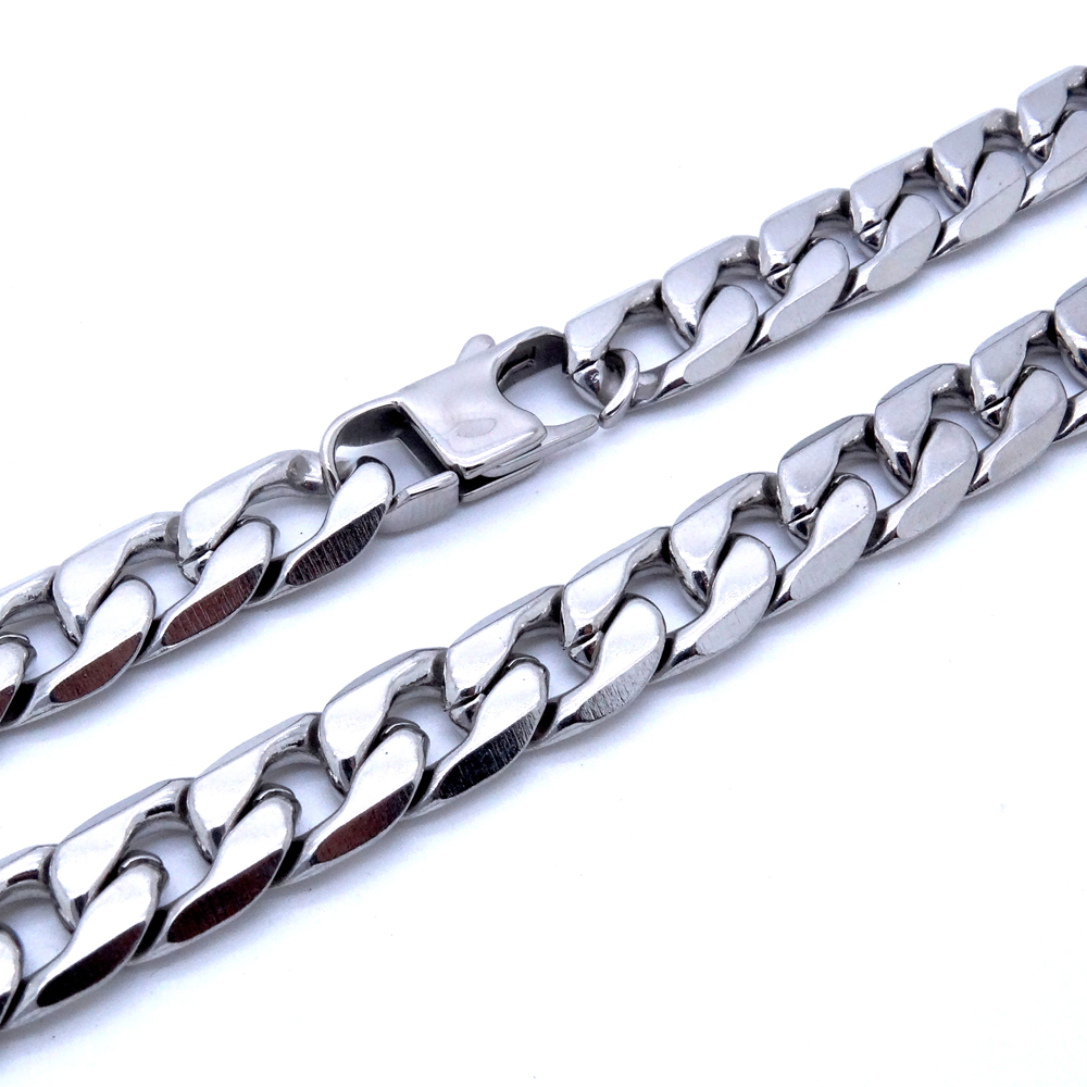 男性用ステンレススチールネックレス,カスタマイズ可能な長さの - Cuban Link Chain 12Mm のレビューと価格