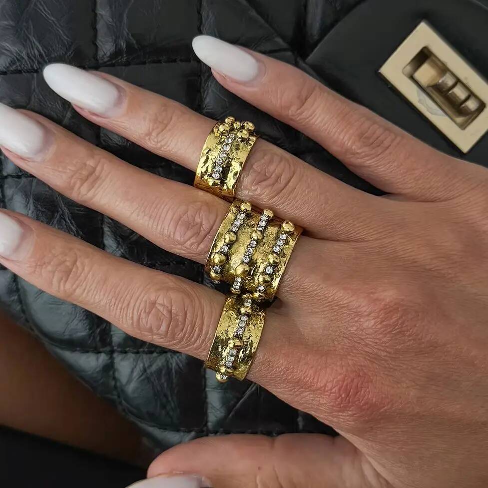 Ingemark 3 個ヴィンテージインレイラインストーン調 - Vintage Punk Knuckle Rings Set のレビューと価格