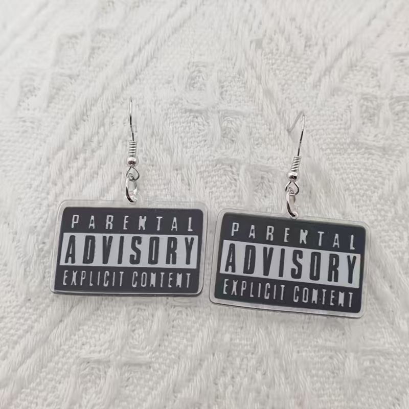 10個入りアクリル製黒と白の引用句イヤリング、女性用イヤリン - Earrings のレビューと価格