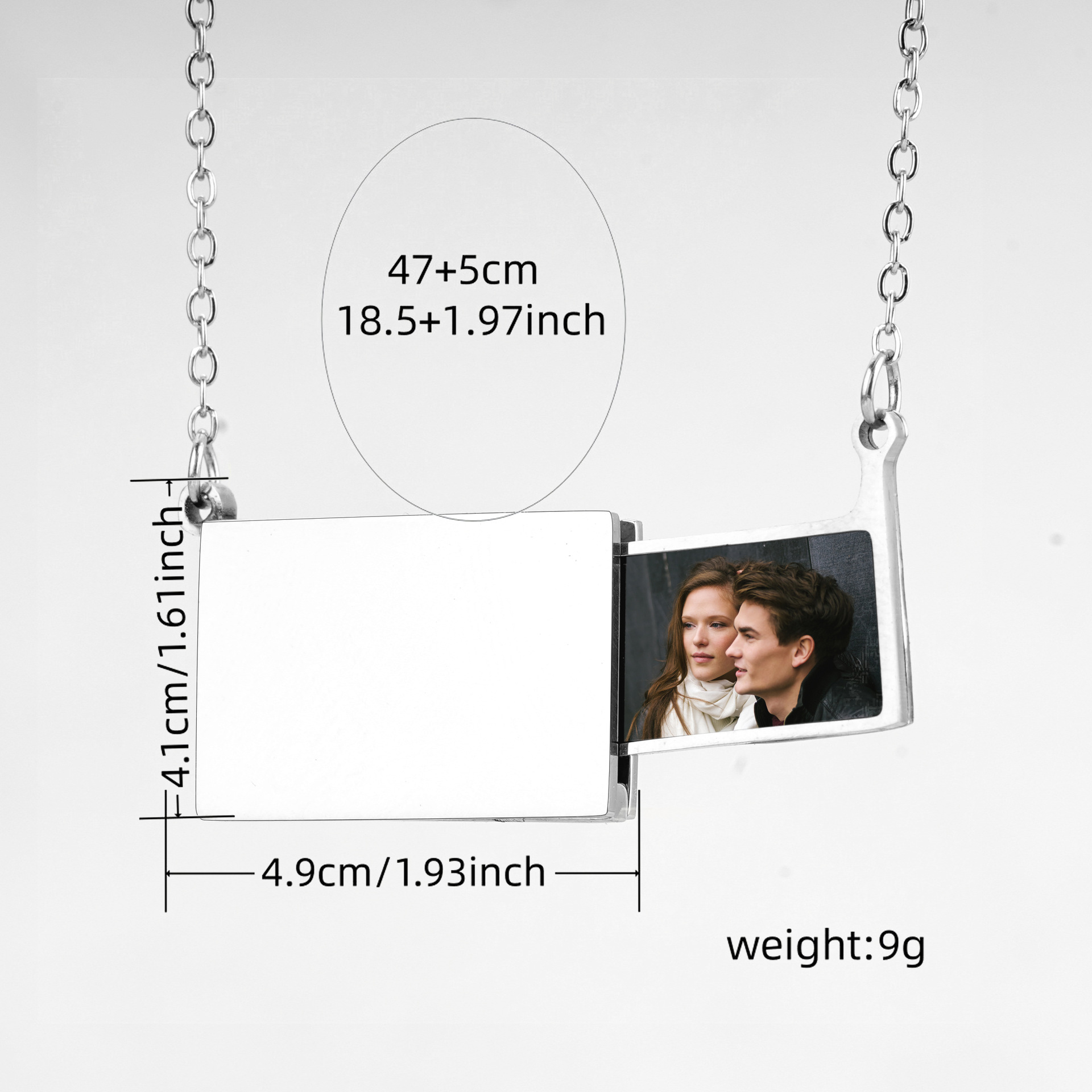 パーソナライズされたステンレス製フォトロケットネックレス - - Heart Locket Necklace Photo のレビューと価格