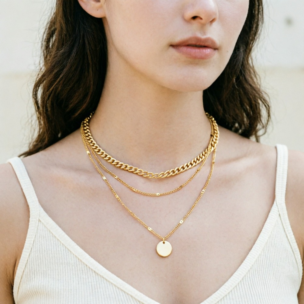 美的ファッションレトロヴィンテージレイヤードペンダントネック - Layered Pendant Necklace Aesthetic のレビューと価格