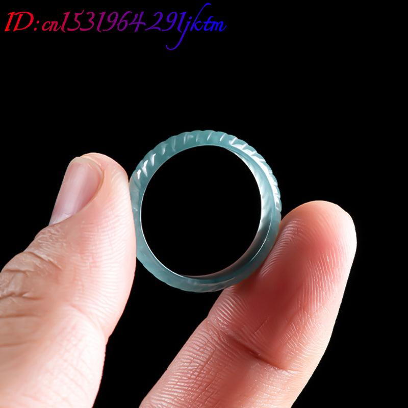 ブルーリアルビルマ翡翠リング高級エメラルド彫刻ギフトヴィンテ - Rings のレビューと価格