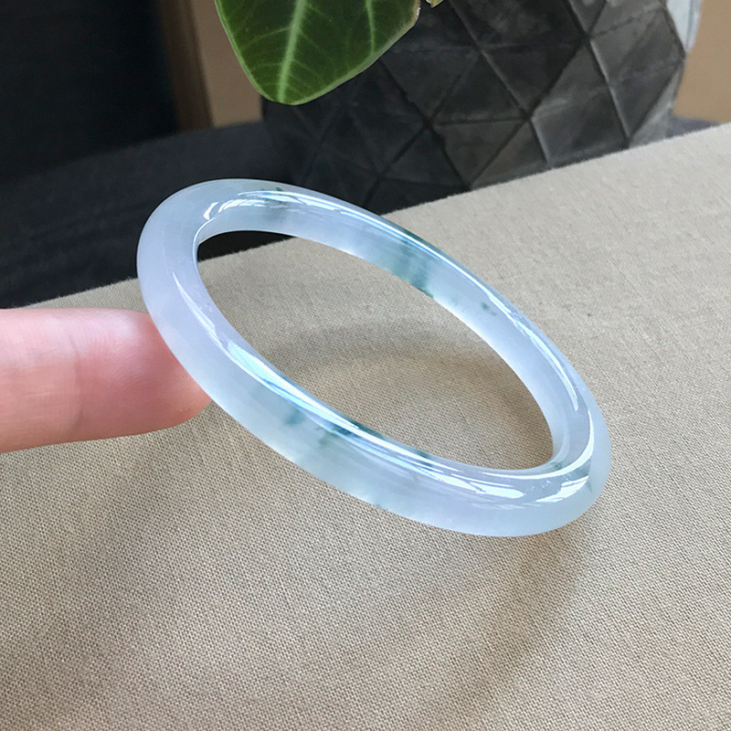 古鉱山産ジェダイトブレスレット、丸型、氷のような質感、模様、 - Bracelets のレビューと価格