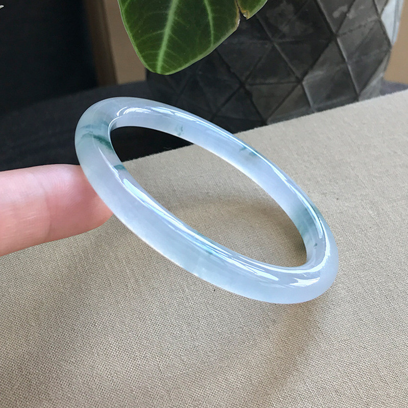 古鉱山産ジェダイトブレスレット、丸型、氷のような質感、模様、 - Bracelets のレビューと価格