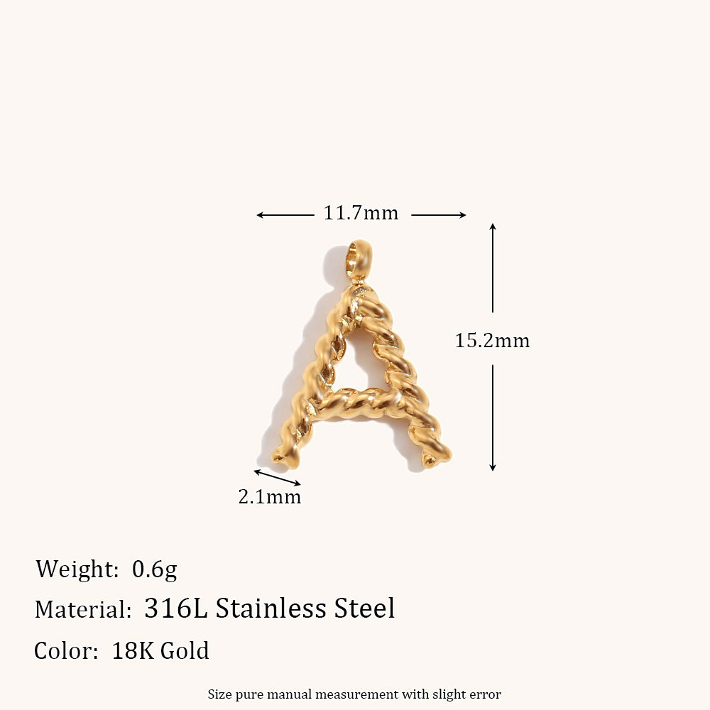 パーソナライズされた3Dレターネックレス、カスタムイニシャル - Initial Letter Necklace 18K Gold のレビューと価格