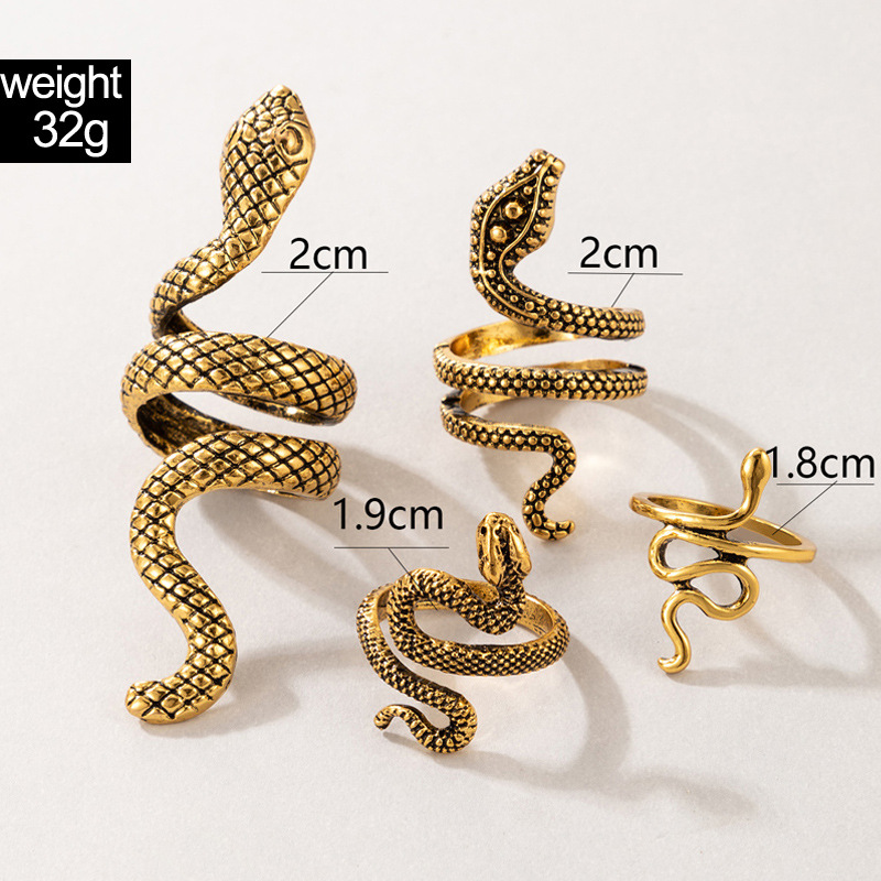 男性のためのヴィンテージの幾何学的な形のスネークリングのセッ - Vintage Punk Knuckle Rings Set のレビューと価格