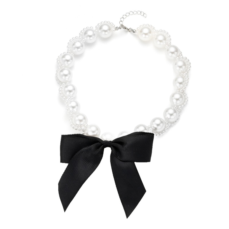 フェイクパールリボンチョーカーネックレス リボン付き ヴィン - Pearl Choker Necklace Vintage のレビューと価格