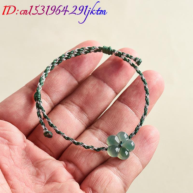 ビルマ翡翠フラワーブレスレット天然翡翠チャームファッションア - Bracelets のレビューと価格