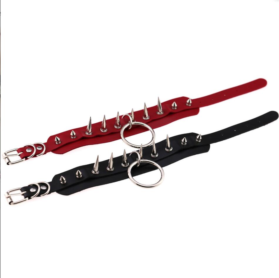 男性と女性のためのスパイクと金属のネックレス,宝石,パンク, - Goth Punk Spike Choker のレビューと価格