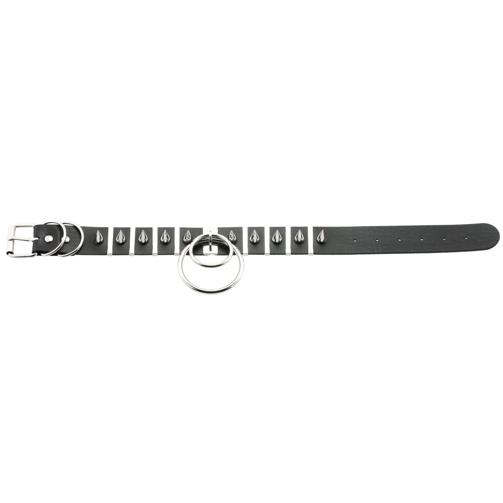 男性と女性のための大きな金属と革のネックレス,パンクスタイル - Goth Punk Spike Choker のレビューと価格