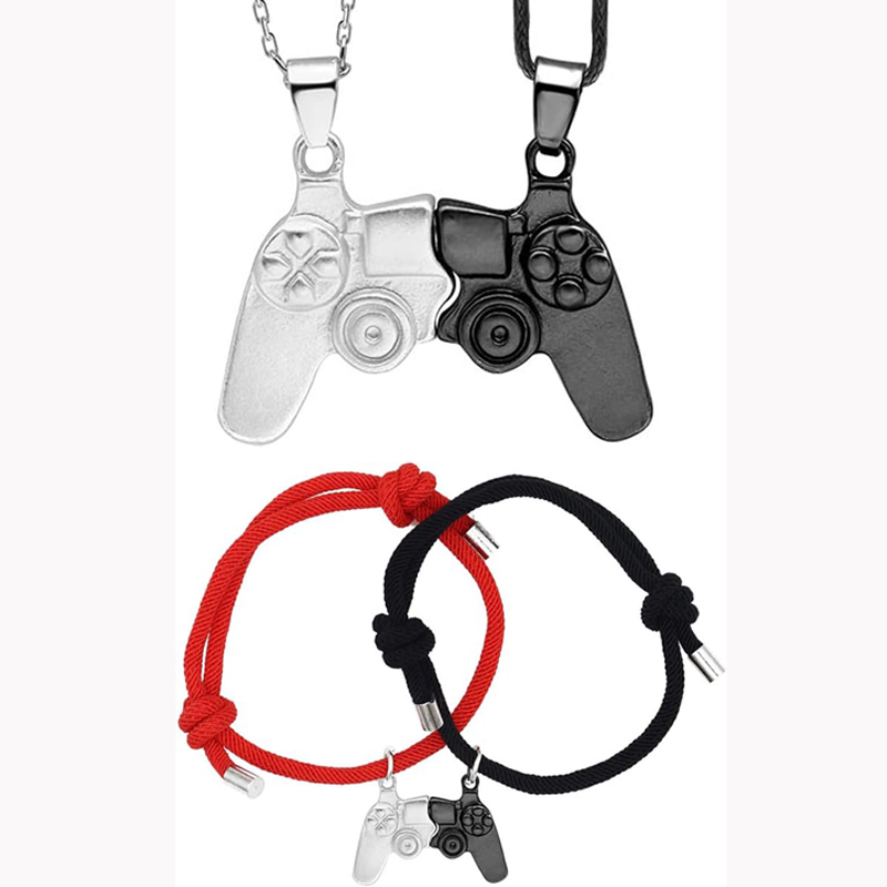 マッチングマグネットゲームコントローラーネックレスブレスレッ - Magnetic Couple Matching Necklaces のレビューと価格