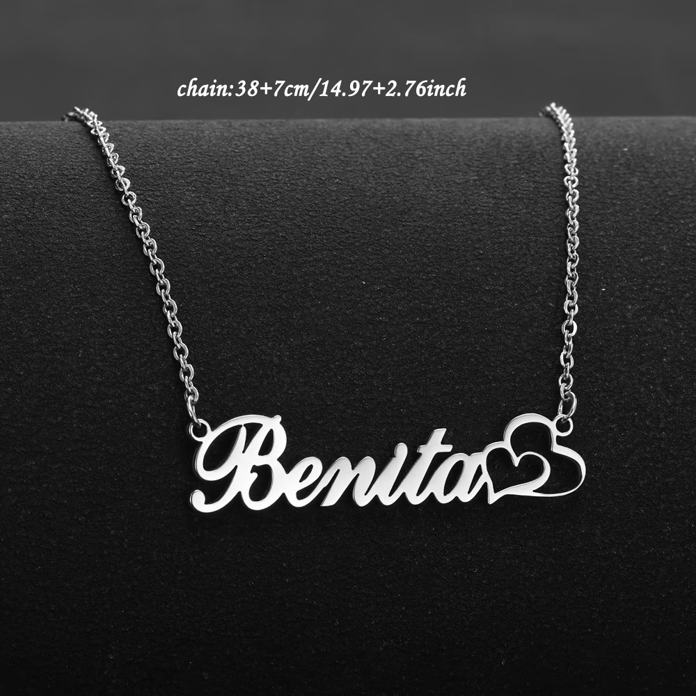 パーソナライズされたダブルハートカスタムネームネックレスステ - Custom Name Necklace Stainless Steel のレビューと価格