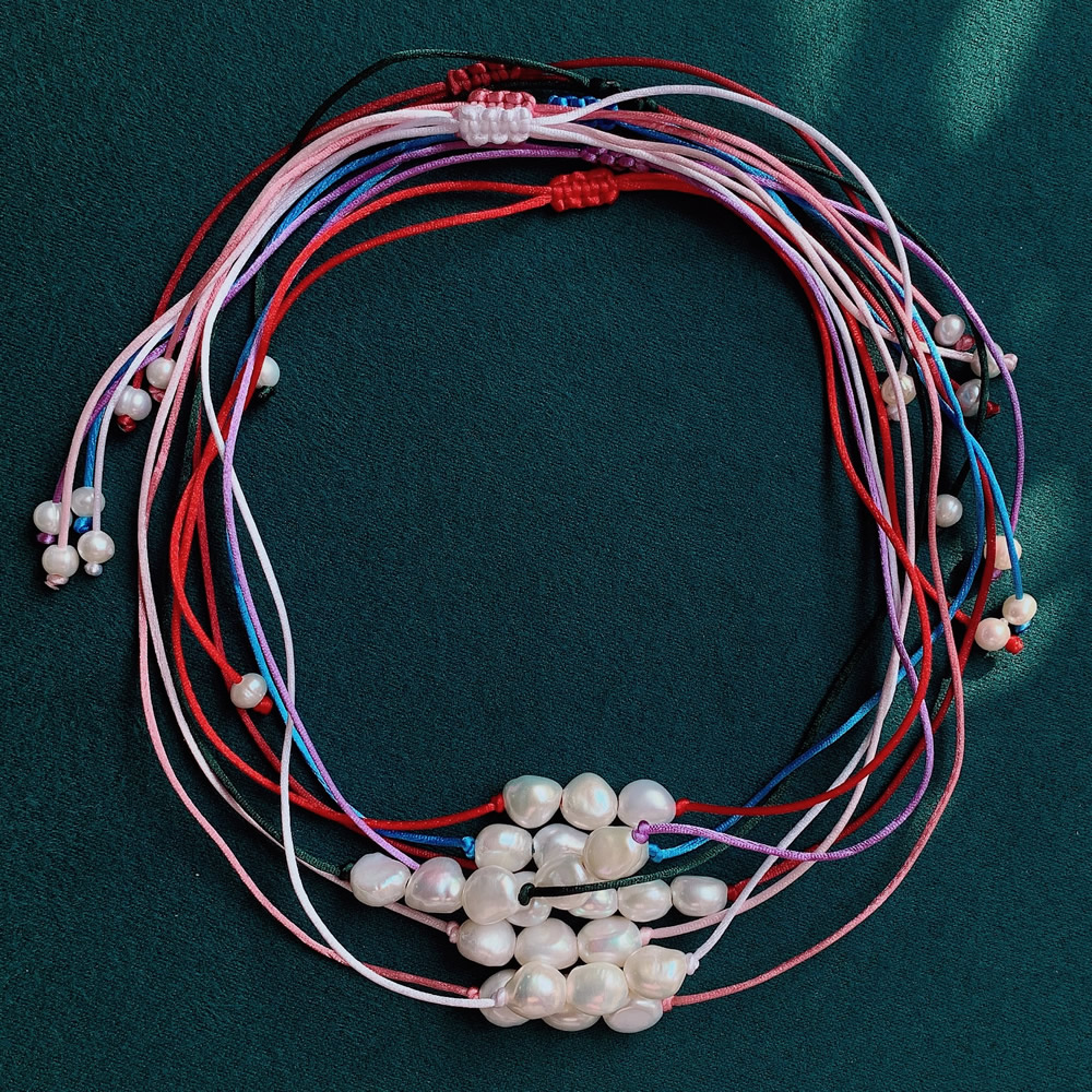 9-10 ミリメートルバロックパールチャームネックレスレディ - Pearl Choker Necklace Vintage のレビューと価格