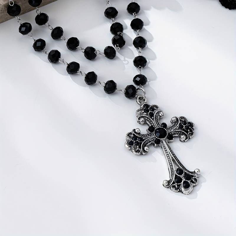 Y2K グランジ ゴシック レイヤード クロス ネックレス  - Layered Pendant Necklace Aesthetic のレビューと価格