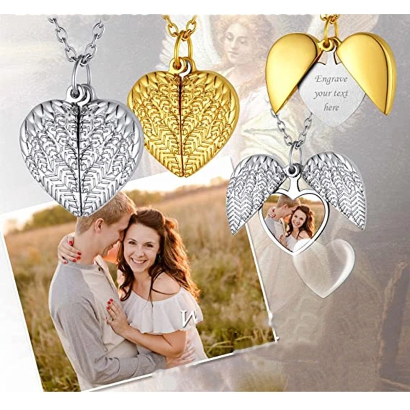 カスタム写真ハートロケットネックレスパーソナライズされた写真 - Heart Locket Necklace Photo のレビューと価格