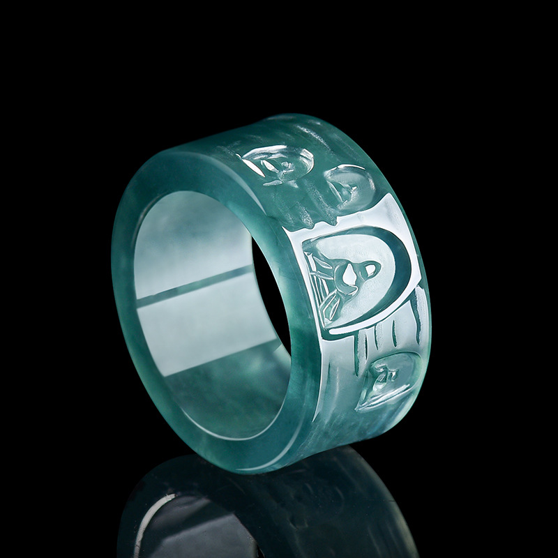 天然ビルマ翡翠仏陀リング高級宝石デザイナージュエリーファッシ - Rings のレビューと価格